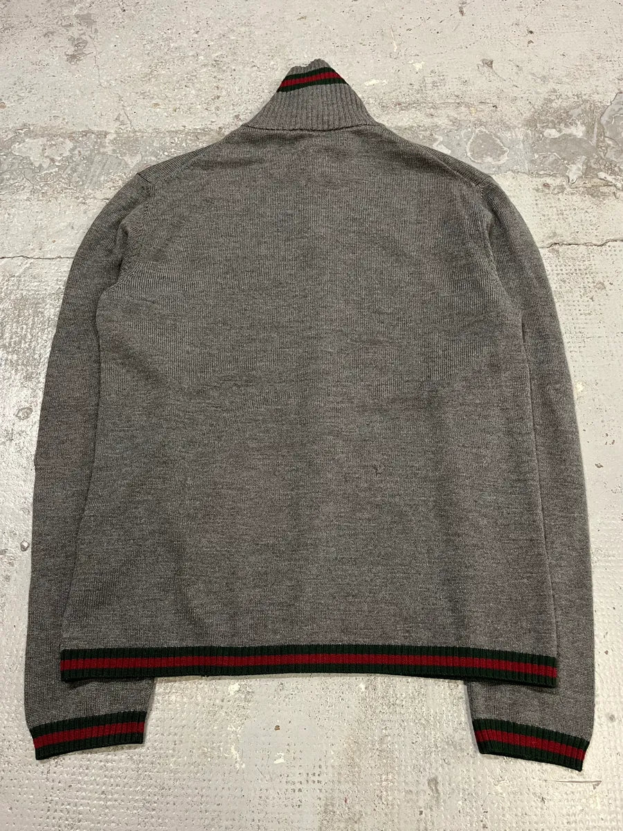 Gucci Italian Grey Wool Zip-Up Sweater NLvThrr 6