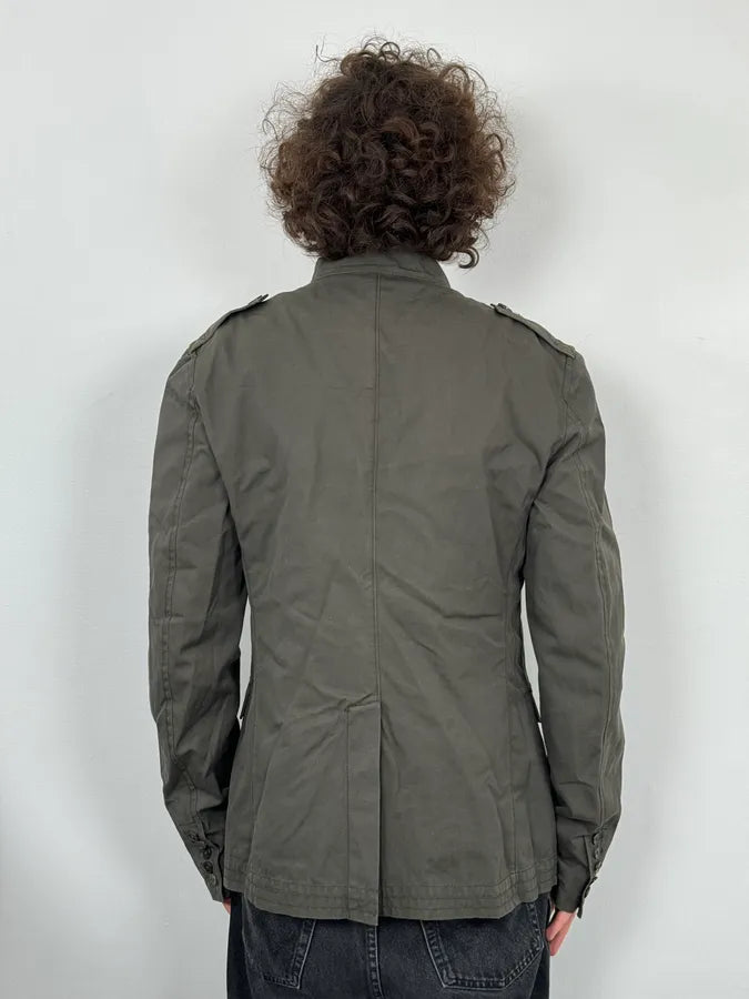 2000s Gucci Olive Green Buttoned Military Jacket aYlvTtE 2