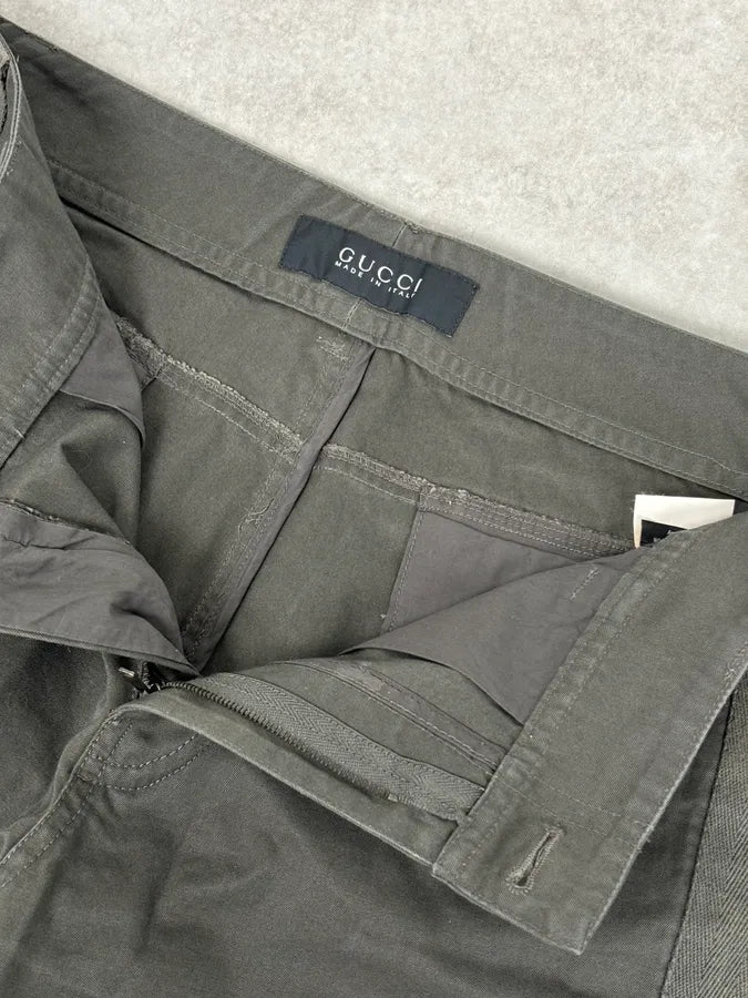SS2003 Gucci Olive Green Minimalist Pants by Tom Ford pqbWVZM 9