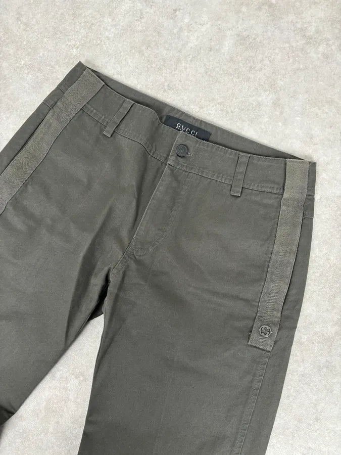 SS2003 Gucci Olive Green Minimalist Pants by Tom Ford pqbWVZM 4