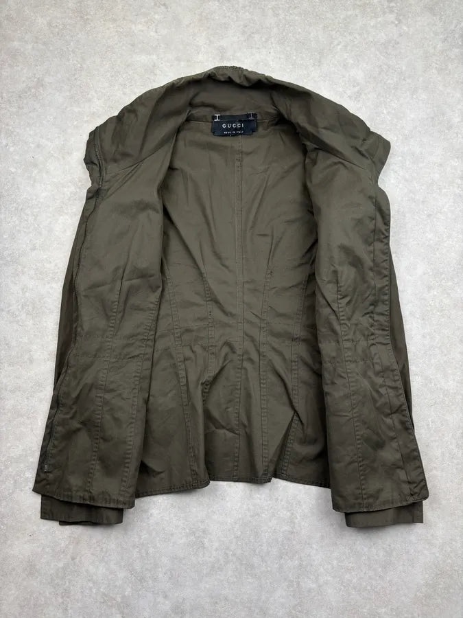 SS2003 Gucci Khaki Green Cargo Light Jacket by Tom Ford gbAuVrv 7