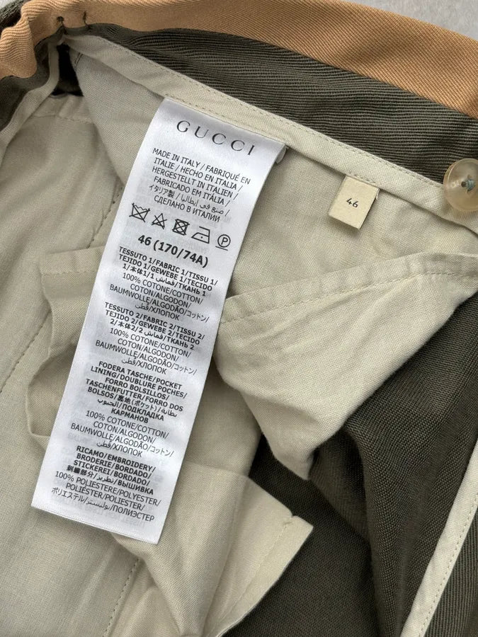 SS2020 Gucci Khaki Cozy Classy Pants SUoQGSn 12
