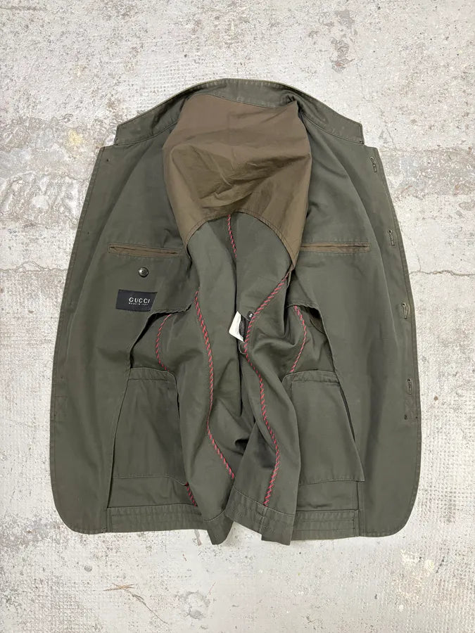 2000s Gucci Military Green Safari Cargo Jacket by Tom Ford eREKBCQ 6