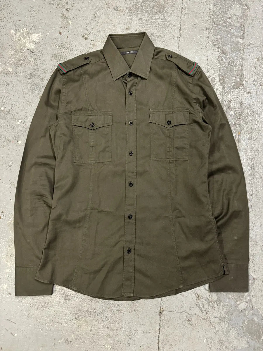 Gucci Khaki Green Military Shirt CNfLoFW 4