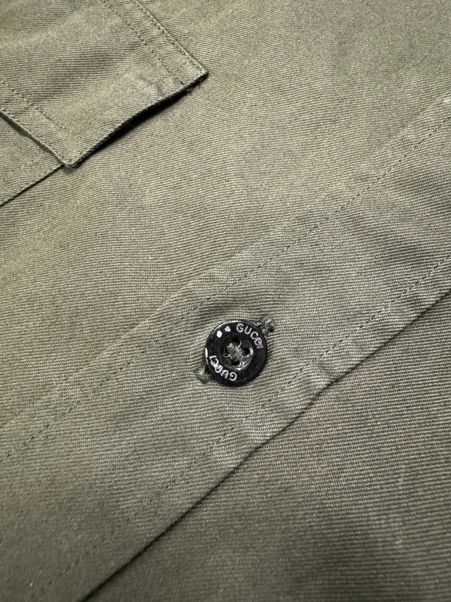 Gucci Khaki Green Military Shirt CNfLoFW 9