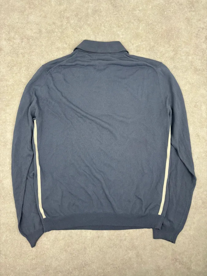 Gucci Light Blue Cotton Striped Longsleeve Polo chBbrsU 4