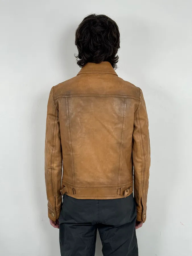 2000s Gucci Light Brown Leather Cargo Jacket igVZEIx 2