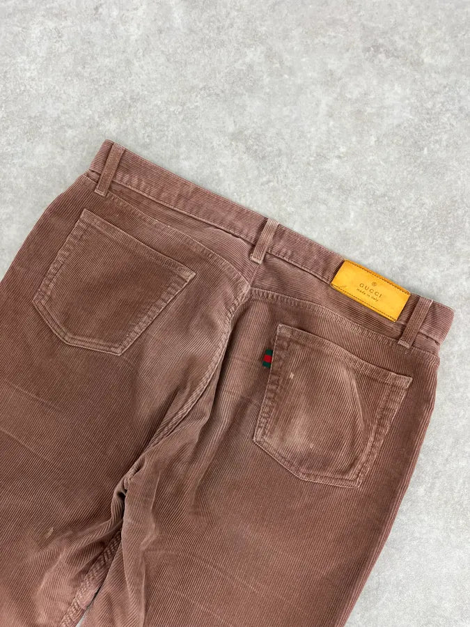 2000s Gucci Light Brown Velvet Pants by Tom Ford NAsQelf 7
