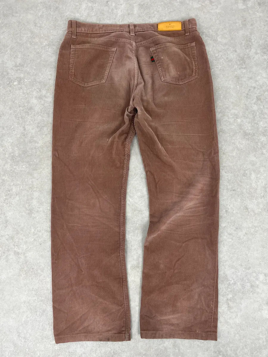 2000s Gucci Light Brown Velvet Pants by Tom Ford NAsQelf 6