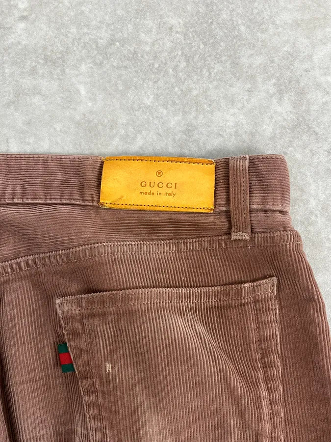 2000s Gucci Light Brown Velvet Pants by Tom Ford NAsQelf 9