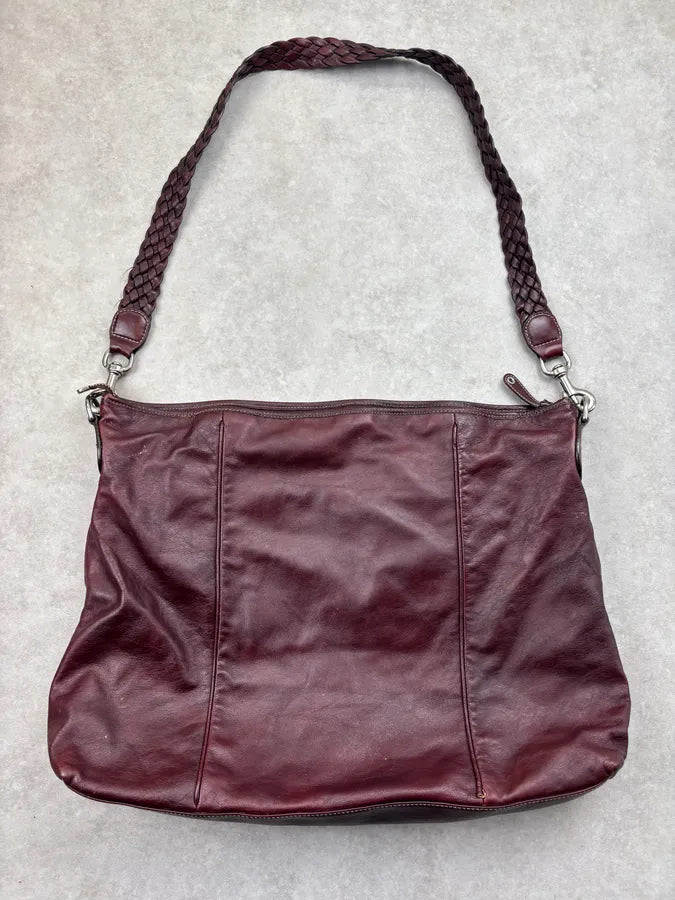 2000s Gucci Rouge Bordeaux Leather Braided Shoulder Bag by Frida Giannini erTiVkg 9