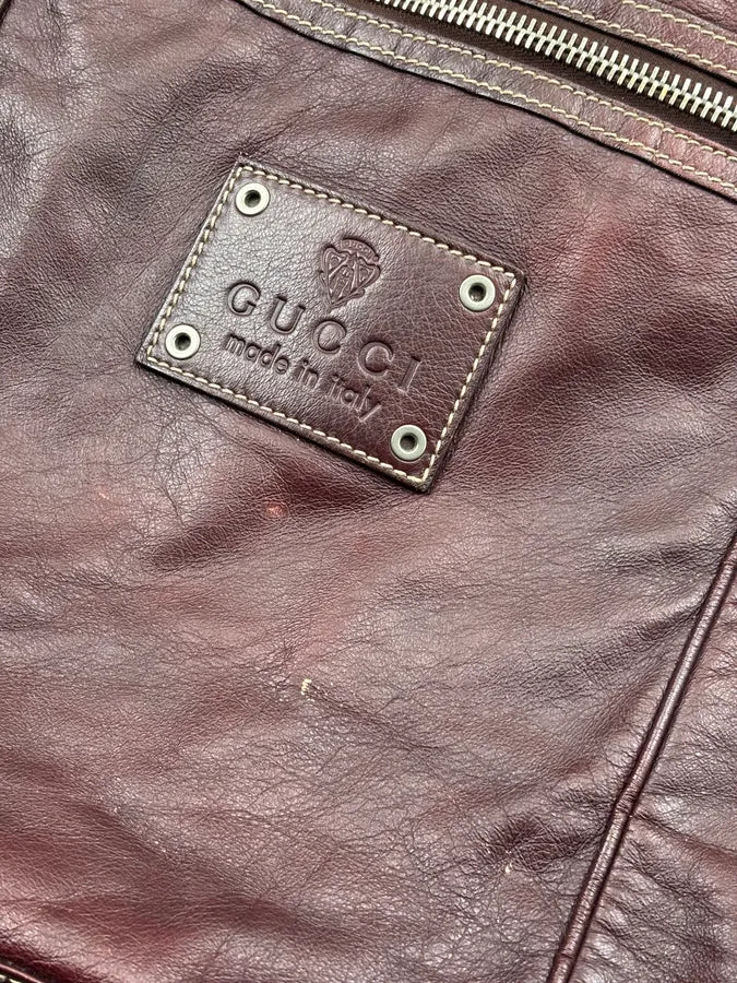 2000s Gucci Rouge Bordeaux Leather Braided Shoulder Bag by Frida Giannini erTiVkg 5