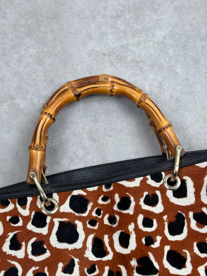 SS2006 Gucci Brown Pony Hair Leather Bamboo Bag by Frida Giannini pVlxqRX 7
