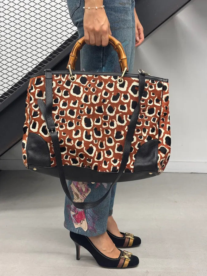 SS2006 Gucci Brown Pony Hair Leather Bamboo Bag by Frida Giannini pVlxqRX 2