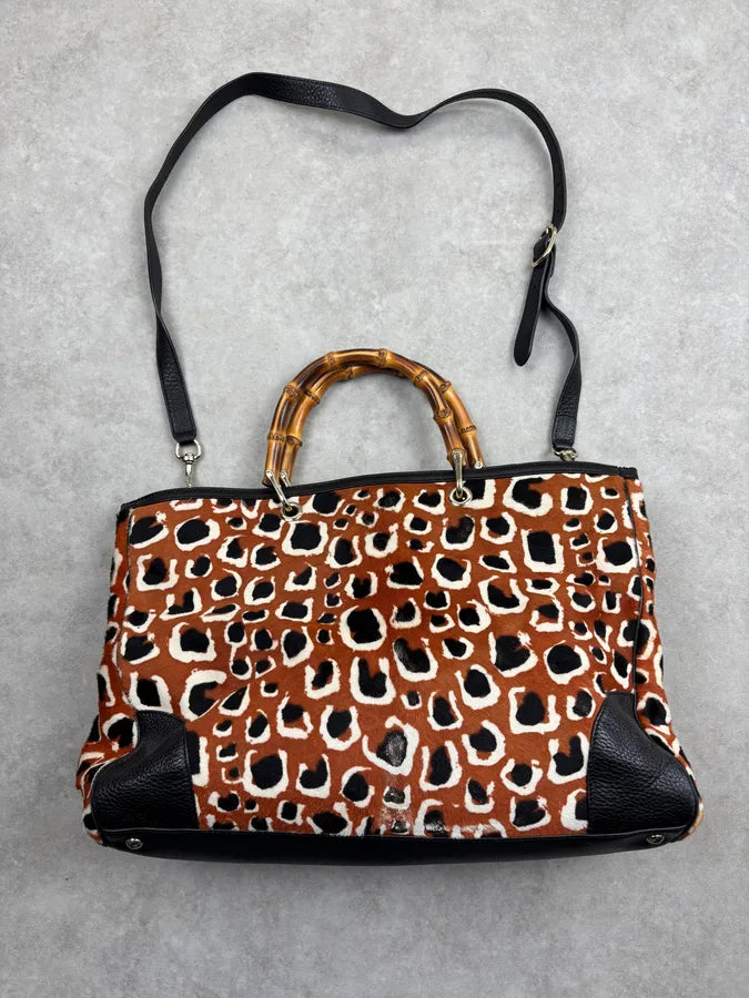 SS2006 Gucci Brown Pony Hair Leather Bamboo Bag by Frida Giannini pVlxqRX 15