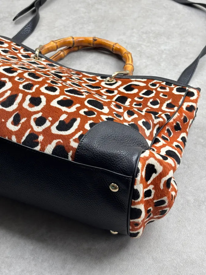 SS2006 Gucci Brown Pony Hair Leather Bamboo Bag by Frida Giannini pVlxqRX 9