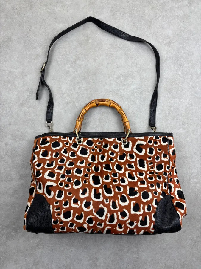 SS2006 Gucci Brown Pony Hair Leather Bamboo Bag by Frida Giannini pVlxqRX 0
