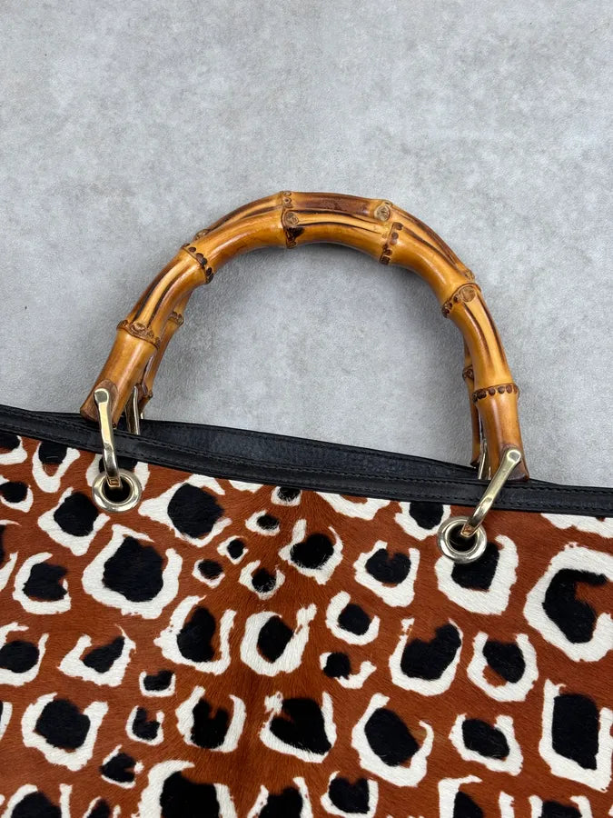 SS2006 Gucci Brown Pony Hair Leather Bamboo Bag by Frida Giannini pVlxqRX 4