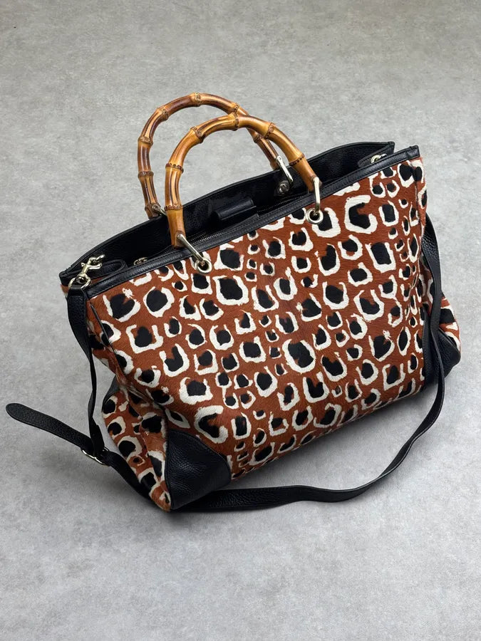 SS2006 Gucci Brown Pony Hair Leather Bamboo Bag by Frida Giannini pVlxqRX 1
