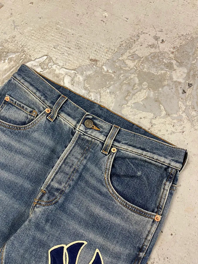 Gucci MBL Yankees Blue Slim Denim Jeans IOpFwtp 1