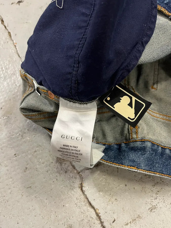 Gucci MBL Yankees Blue Slim Denim Jeans IOpFwtp 11