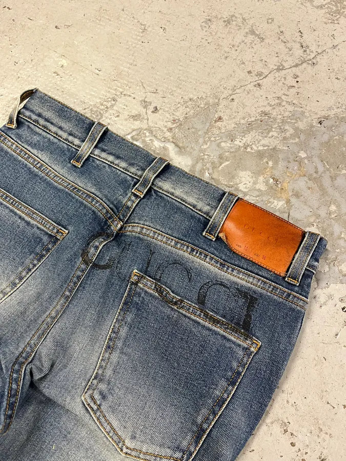 Gucci MBL Yankees Blue Slim Denim Jeans IOpFwtp 5