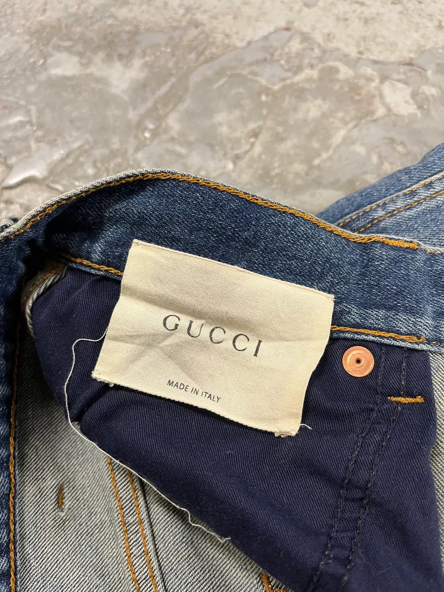 Gucci MBL Yankees Blue Slim Denim Jeans IOpFwtp 8