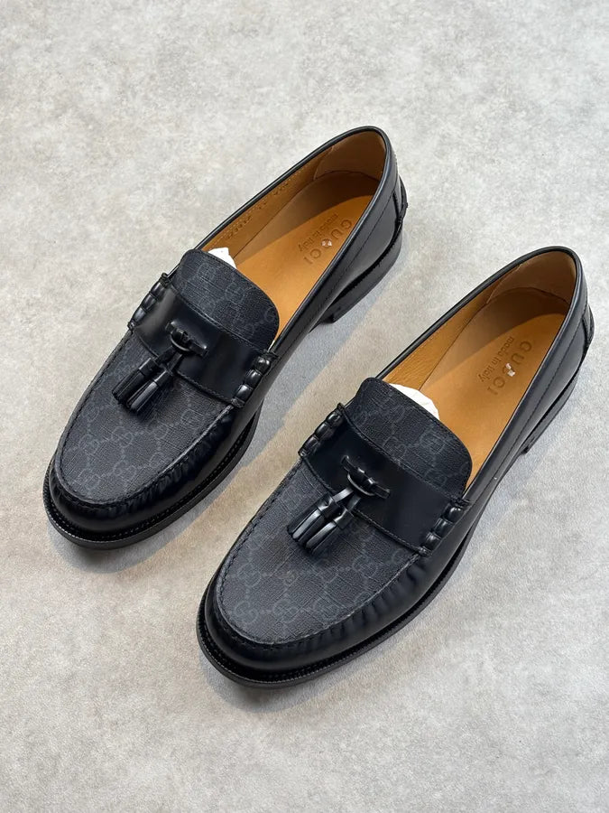 Gucci Millennial Ribot GG Supreme Tassel Loafers Black llVLfRI 4