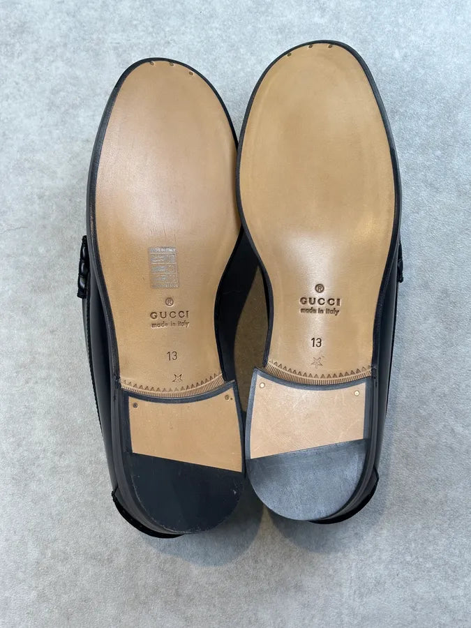 Gucci Millennial Ribot GG Supreme Tassel Loafers Black llVLfRI 10