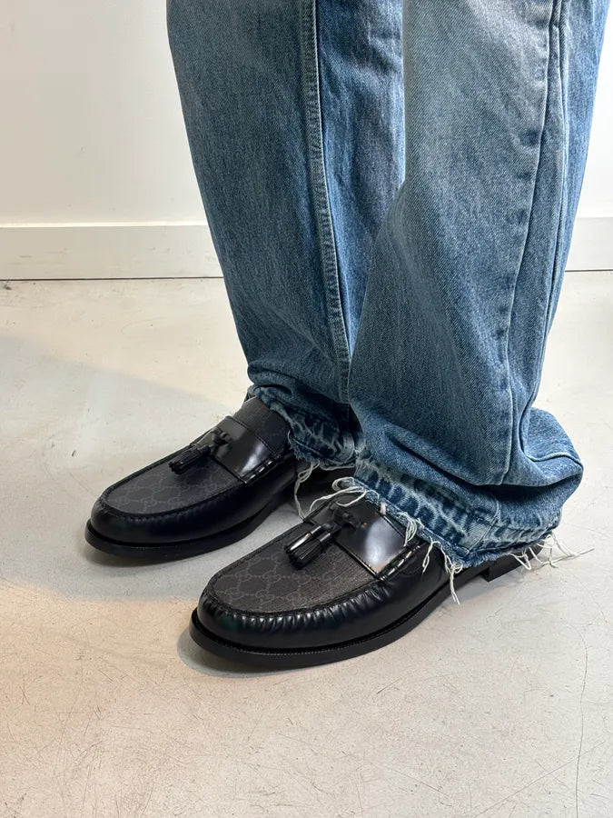 Gucci Millennial Ribot GG Supreme Tassel Loafers Black llVLfRI 2