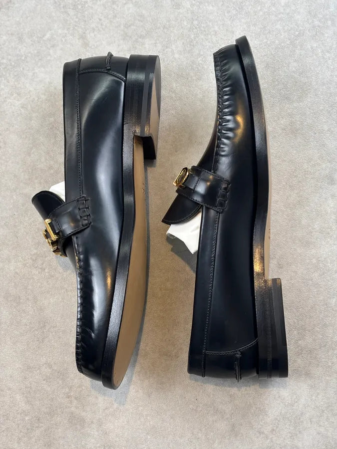 Gucci Millennial Ribot Logo Leather Loafers Black ZjxdCat 6