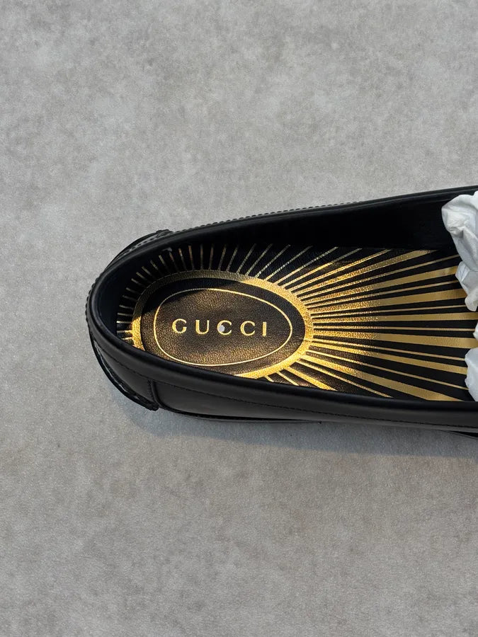 Gucci Millennial Ribot Logo Leather Loafers Black ZjxdCat 9