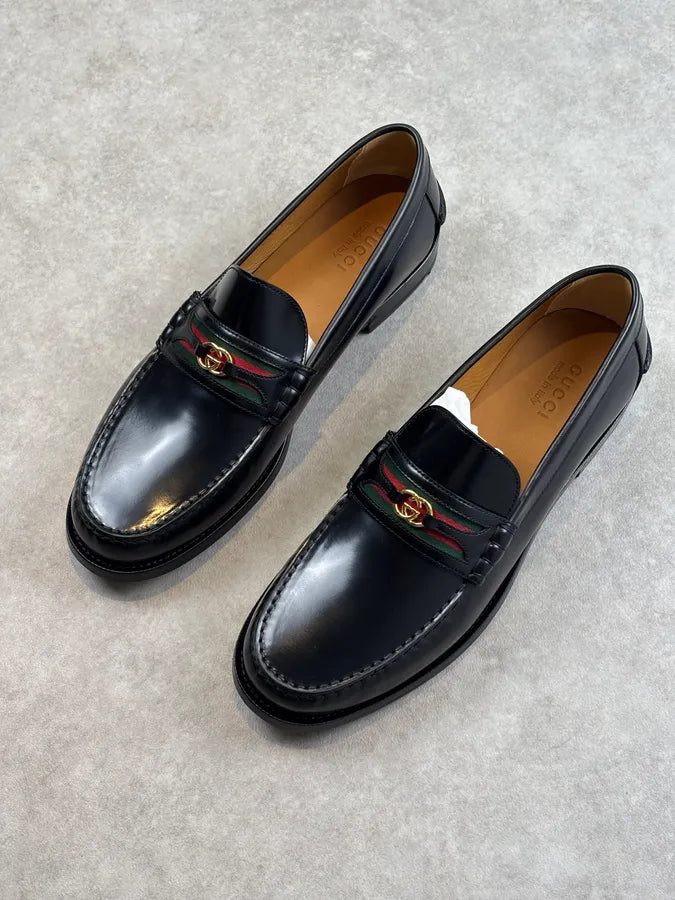 Gucci Millennial Ribot Web GG Black Leather Loafers RETUurL 4