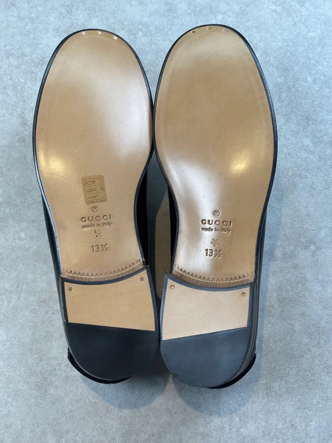 Gucci Millennial Ribot Web GG Black Leather Loafers RETUurL 10
