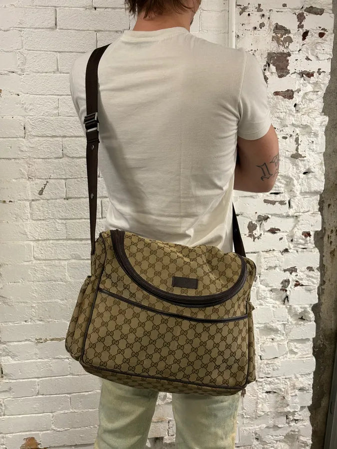 Gucci Monogram Beige Messenger Bag qphpoOI 1