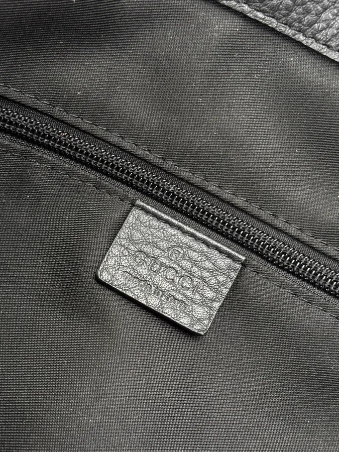 2000s Gucci Monogram Black Leather Handle Bag LQzxfta 18