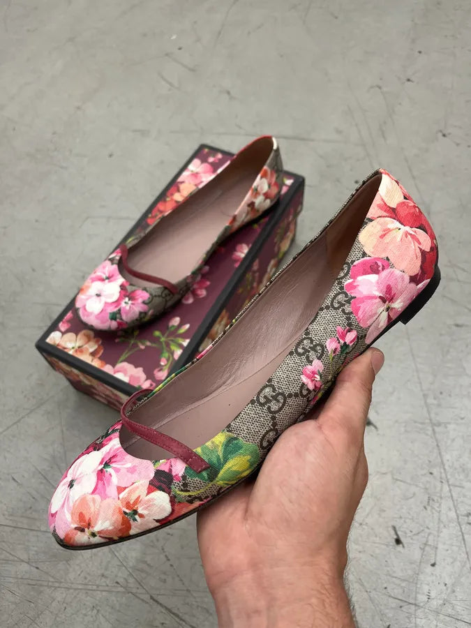 Gucci Monogram Floral Multicolor Ballet Flats pOUIQio 0