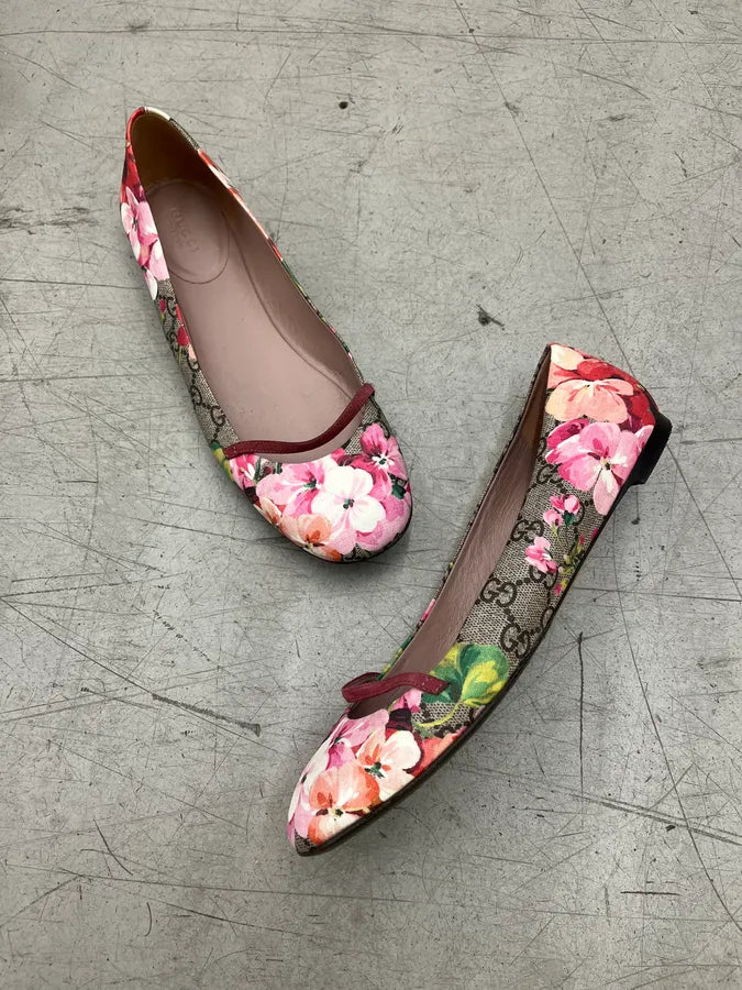 Gucci Monogram Floral Multicolor Ballet Flats pOUIQio 3