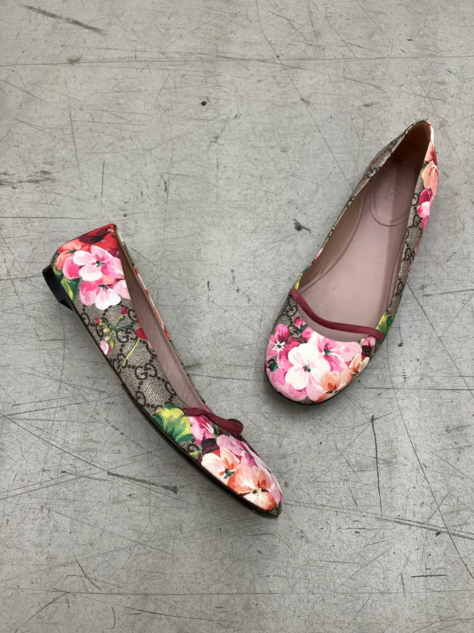 Gucci Monogram Floral Multicolor Ballet Flats pOUIQio 4