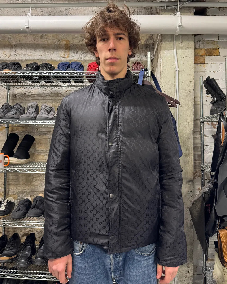 Gucci Monogram Reversible Black Puffer Jacket (L) 2