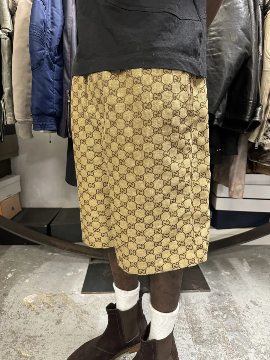 Gucci Monogrammed Beige Logo Shorts XhzUarC 0