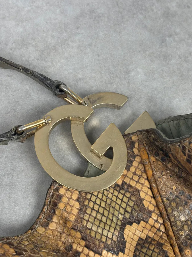 Gucci Moutarde Python Leather Charlotte Hobo Handle Bag sbNqRgr 8
