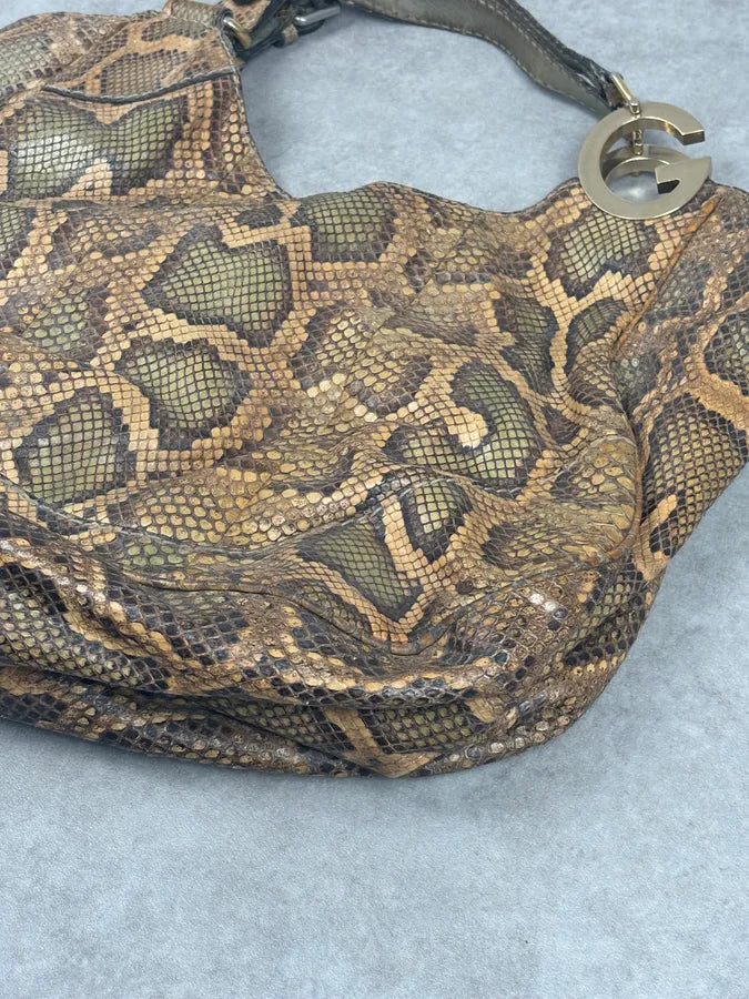 Gucci Moutarde Python Leather Charlotte Hobo Handle Bag sbNqRgr 5