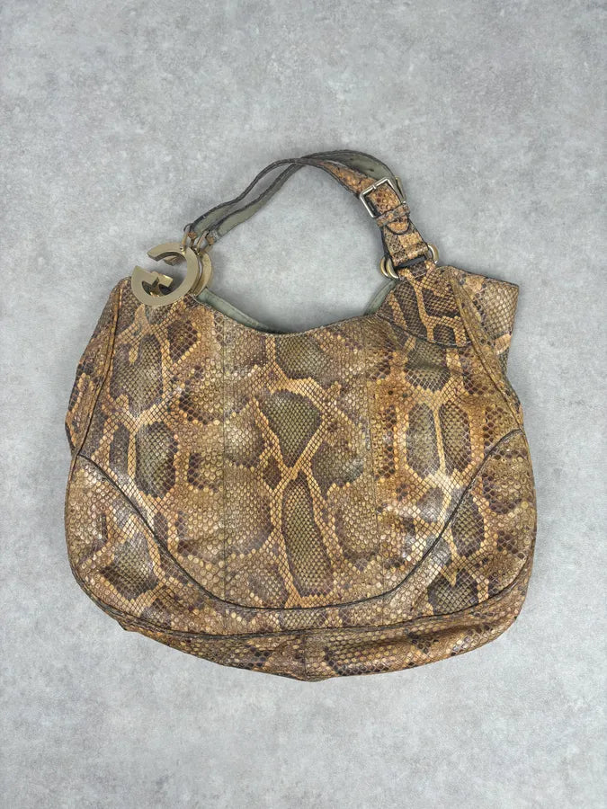 Gucci Moutarde Python Leather Charlotte Hobo Handle Bag sbNqRgr 2