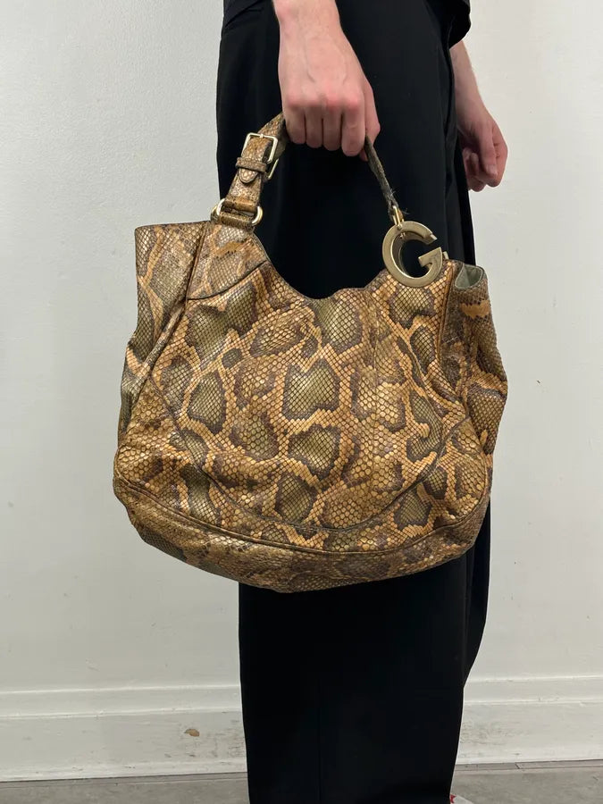 Gucci Moutarde Python Leather Charlotte Hobo Handle Bag sbNqRgr 0