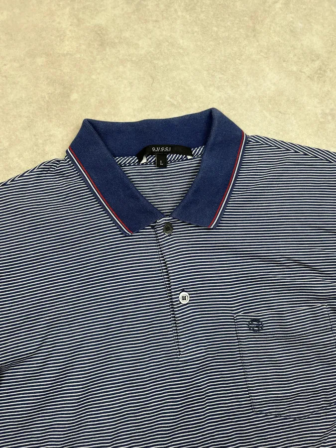 2010s Gucci Navy White Striped Polo by Frida Giannini pIlFixK 4