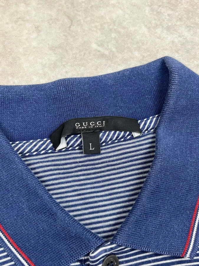 2010s Gucci Navy White Striped Polo by Frida Giannini pIlFixK 7