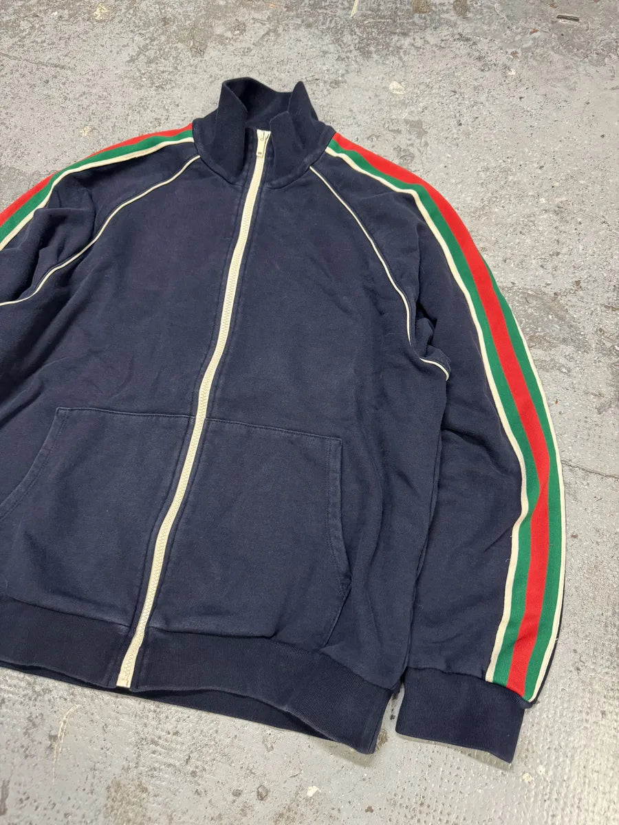 Gucci Navy Armband Signature Zip-up Uniform Sweater MOHNDkH 2