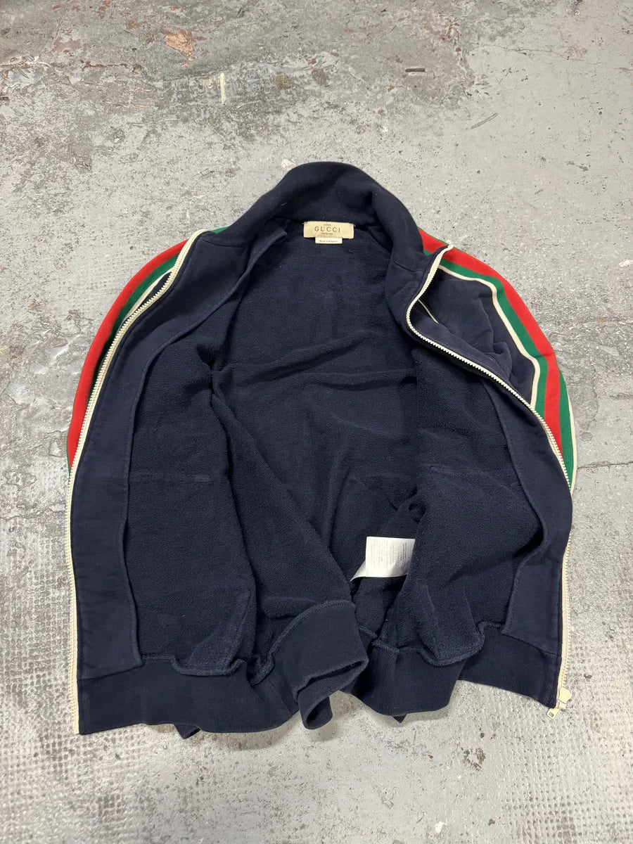 Gucci Navy Armband Signature Zip-up Uniform Sweater MOHNDkH 6