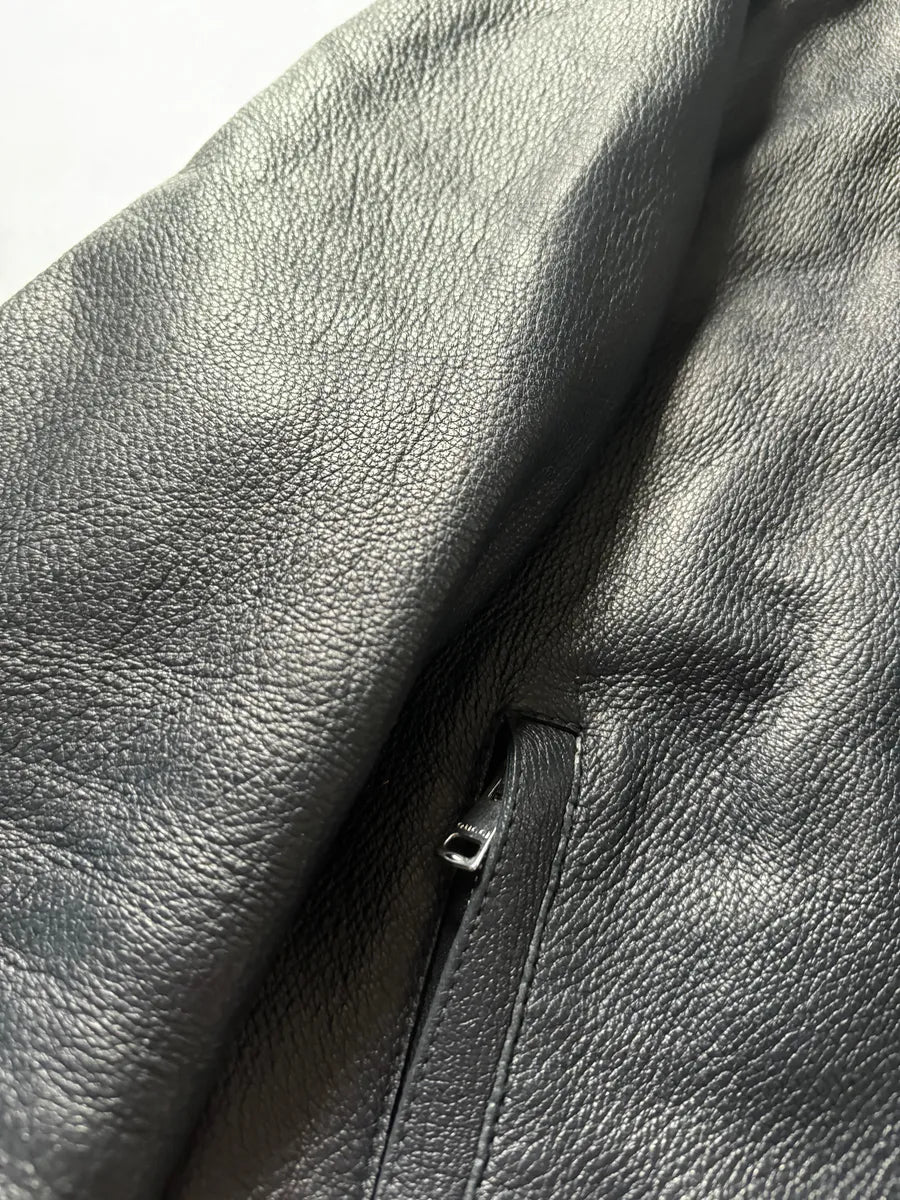 Gucci Navy Biker Leather Jacket by Frida Giannini (M) ltpcUIg 6